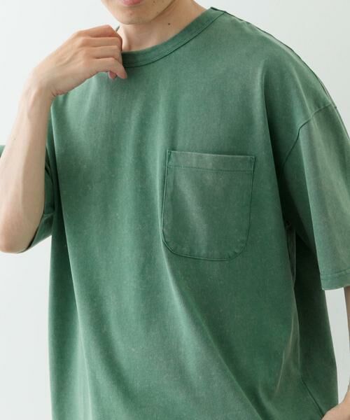 URBAN RESEARCH ITEMS/アーバンリサーチ アイテムズ フェード加工クルーネック天竺ポケットTシャツ グリーン L URBAN RESEARCH ITEMS/アーバンリサーチ アイテムズ フェード加工クルーネック天竺ポケットTシャツ グリーン L
