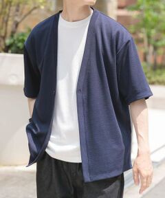 URBAN RESEARCH ITEMS / アーバンリサーチ アイテムズ カーディガン・ボレロ | ジャガード5分袖カーディガン+ポンチTシャツセット