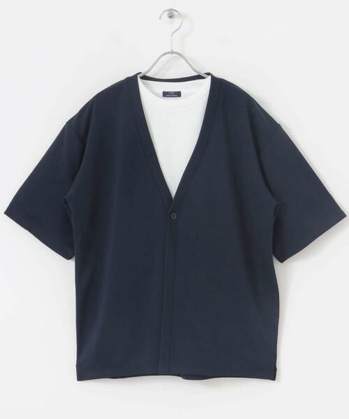 URBAN RESEARCH ITEMS / アーバンリサーチ アイテムズ カーディガン・ボレロ | ジャガード5分袖カーディガン+ポンチTシャツセット | 詳細12