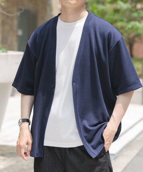 URBAN RESEARCH ITEMS / アーバンリサーチ アイテムズ カーディガン・ボレロ | ジャガード5分袖カーディガン+ポンチTシャツセット | 詳細2