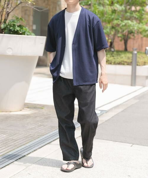 URBAN RESEARCH ITEMS / アーバンリサーチ アイテムズ カーディガン・ボレロ | ジャガード5分袖カーディガン+ポンチTシャツセット | 詳細5