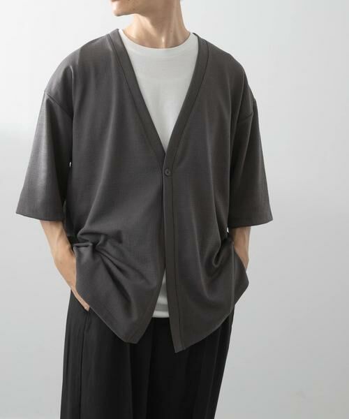 URBAN RESEARCH ITEMS / アーバンリサーチ アイテムズ カーディガン・ボレロ | ジャガード5分袖カーディガン+ポンチTシャツセット | 詳細14