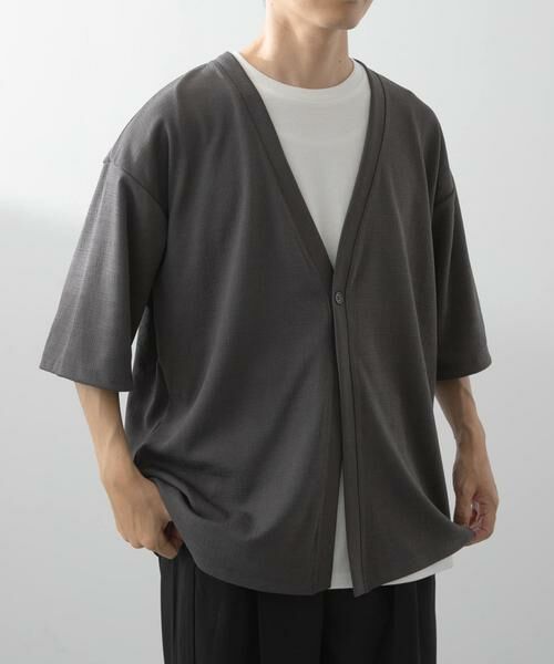 URBAN RESEARCH ITEMS / アーバンリサーチ アイテムズ カーディガン・ボレロ | ジャガード5分袖カーディガン+ポンチTシャツセット | 詳細15