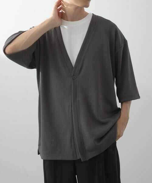 URBAN RESEARCH ITEMS / アーバンリサーチ アイテムズ カーディガン・ボレロ | ジャガード5分袖カーディガン+ポンチTシャツセット | 詳細18