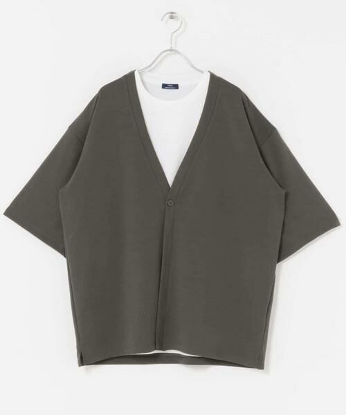 URBAN RESEARCH ITEMS / アーバンリサーチ アイテムズ カーディガン・ボレロ | ジャガード5分袖カーディガン+ポンチTシャツセット | 詳細20