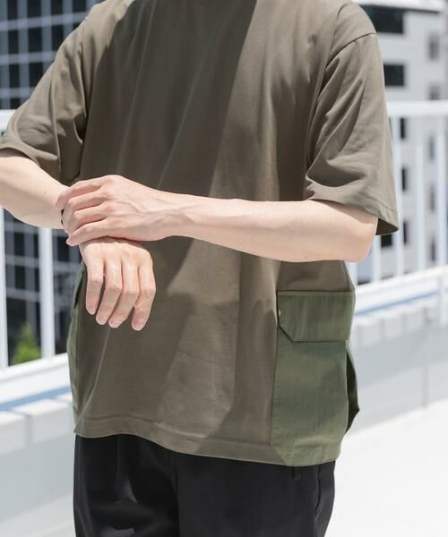 URBAN RESEARCH ITEMS / アーバンリサーチ アイテムズ Tシャツ | サイドポケットキリカエクルーネックTシャツ | 詳細1