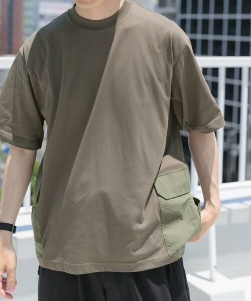 URBAN RESEARCH ITEMS / アーバンリサーチ アイテムズ Tシャツ | サイドポケットキリカエクルーネックTシャツ | 詳細2