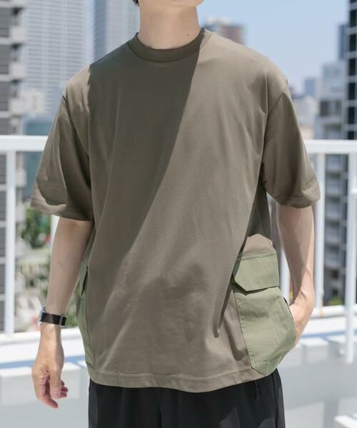 URBAN RESEARCH ITEMS / アーバンリサーチ アイテムズ Tシャツ | サイドポケットキリカエクルーネックTシャツ | 詳細3