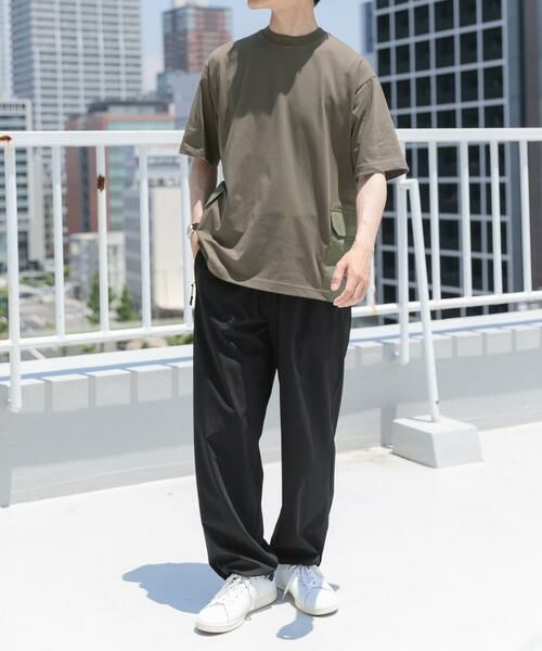 URBAN RESEARCH ITEMS / アーバンリサーチ アイテムズ Tシャツ | サイドポケットキリカエクルーネックTシャツ | 詳細4