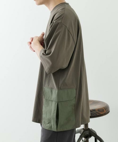URBAN RESEARCH ITEMS / アーバンリサーチ アイテムズ Tシャツ | サイドポケットキリカエクルーネックTシャツ | 詳細6