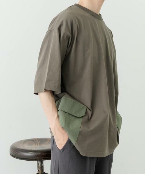URBAN RESEARCH ITEMS / アーバンリサーチ アイテムズ Tシャツ | サイドポケットキリカエクルーネックTシャツ | 詳細7