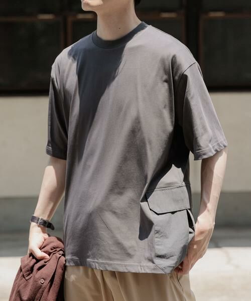URBAN RESEARCH ITEMS / アーバンリサーチ アイテムズ Tシャツ | サイドポケットキリカエクルーネックTシャツ | 詳細30