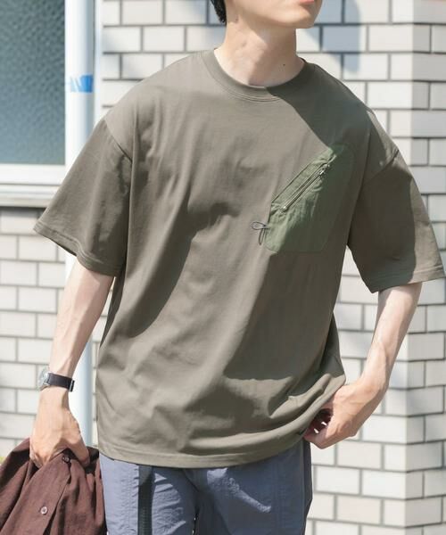 URBAN RESEARCH ITEMS / アーバンリサーチ アイテムズ Tシャツ | ジップポケットキリカエクルーネックTシャツ | 詳細3