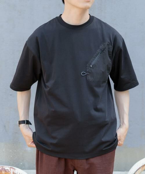 URBAN RESEARCH ITEMS / アーバンリサーチ アイテムズ Tシャツ | ジップポケットキリカエクルーネックTシャツ | 詳細20