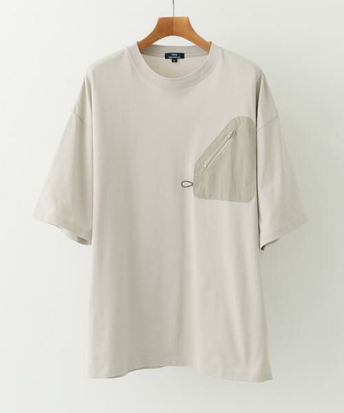 URBAN RESEARCH ITEMS/アーバンリサーチ アイテムズ ジップポケットキリカエクルーネックTシャツ グレー系その他 M URBAN RESEARCH ITEMS/アーバンリサーチ アイテムズ ジップポケットキリカエクルーネックTシャツ グレー系その他 M