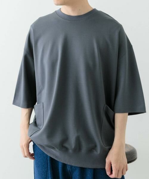 URBAN RESEARCH ITEMS/アーバンリサーチ アイテムズ サイドストレージ半袖ポンチTops ダークグレー M URBAN RESEARCH ITEMS/アーバンリサーチ アイテムズ サイドストレージ半袖ポンチTops ダークグレー M