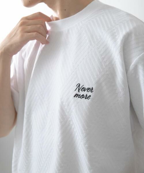 URBAN RESEARCH ITEMS / アーバンリサーチ アイテムズ Tシャツ | ワンポイント刺繍ヘリンボンジャカードTシャツ | 詳細2