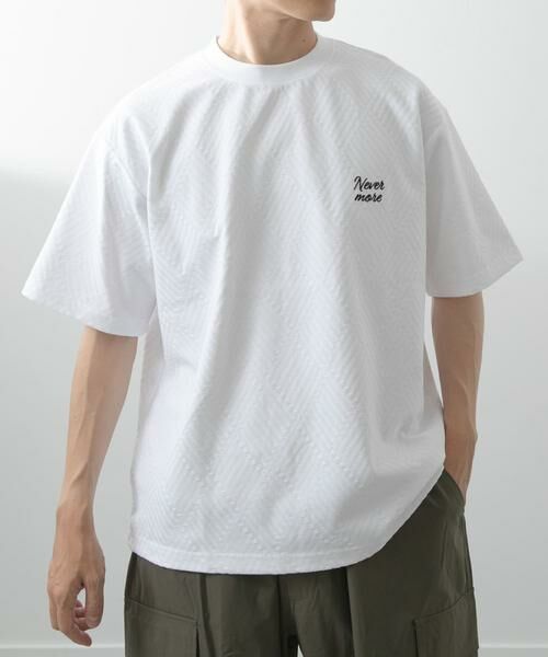 URBAN RESEARCH ITEMS / アーバンリサーチ アイテムズ Tシャツ | ワンポイント刺繍ヘリンボンジャカードTシャツ | 詳細4