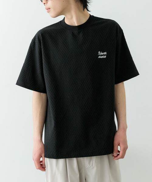 URBAN RESEARCH ITEMS / アーバンリサーチ アイテムズ Tシャツ | ワンポイント刺繍ヘリンボンジャカードTシャツ | 詳細13