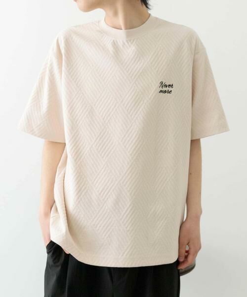 URBAN RESEARCH ITEMS / アーバンリサーチ アイテムズ Tシャツ | ワンポイント刺繍ヘリンボンジャカードTシャツ | 詳細24