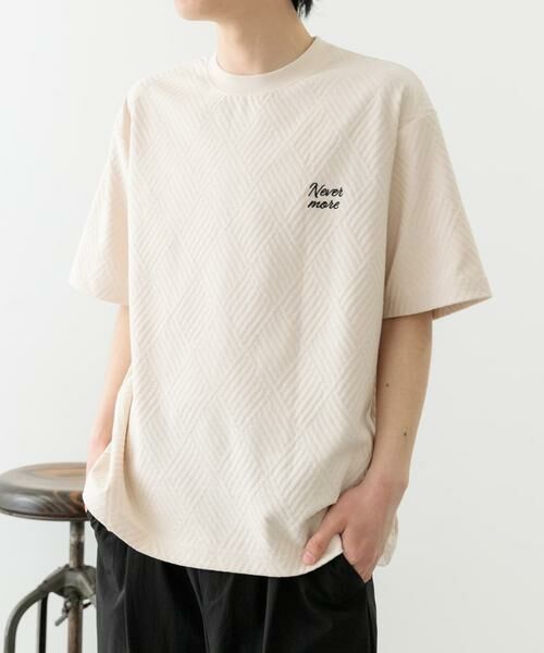 URBAN RESEARCH ITEMS / アーバンリサーチ アイテムズ Tシャツ | ワンポイント刺繍ヘリンボンジャカードTシャツ | 詳細27