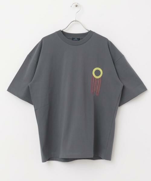 URBAN RESEARCH ITEMS/アーバンリサーチ アイテムズ フリンジ刺繍T-shirts Circle チャコールグレー M URBAN RESEARCH ITEMS/アーバンリサーチ アイテムズ フリンジ刺繍T-shirts Circle チャコールグレー M