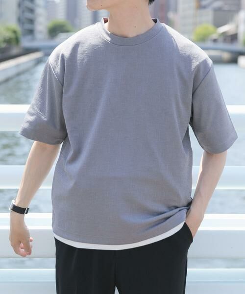 URBAN RESEARCH ITEMS / アーバンリサーチ アイテムズ Tシャツ | フェイクレイヤードドビートップス | 詳細23