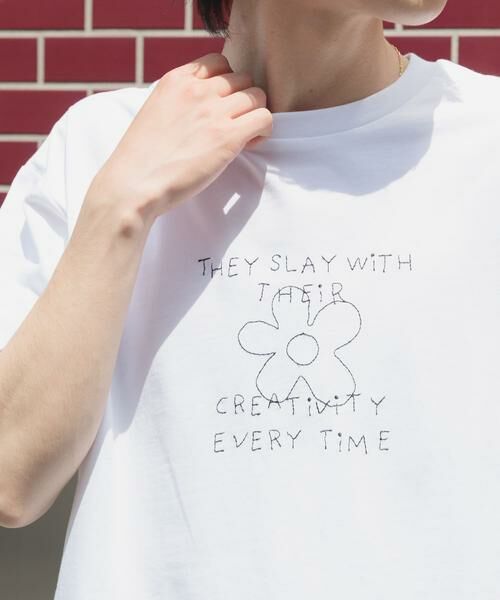 URBAN RESEARCH ITEMS / アーバンリサーチ アイテムズ Tシャツ | レタード刺繍Tシャツ creativity | 詳細1