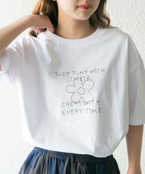 URBAN RESEARCH ITEMS / アーバンリサーチ アイテムズ Tシャツ | レタード刺繍Tシャツ creativity | 詳細4