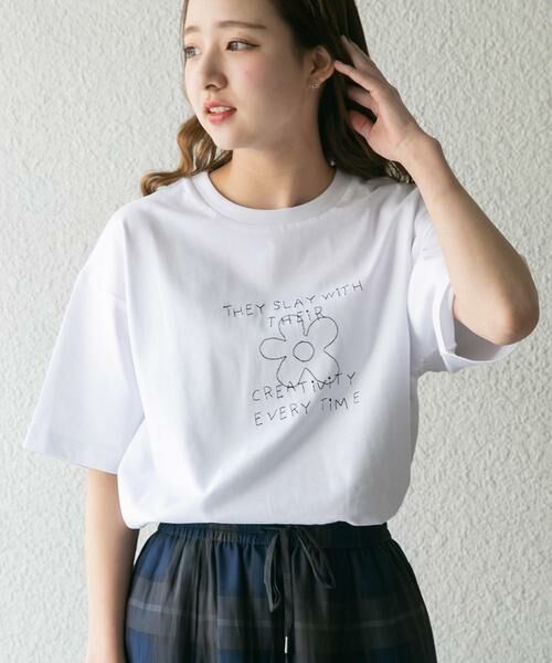 URBAN RESEARCH ITEMS / アーバンリサーチ アイテムズ Tシャツ | レタード刺繍Tシャツ creativity | 詳細5