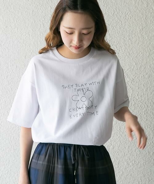 URBAN RESEARCH ITEMS / アーバンリサーチ アイテムズ Tシャツ | レタード刺繍Tシャツ creativity | 詳細6