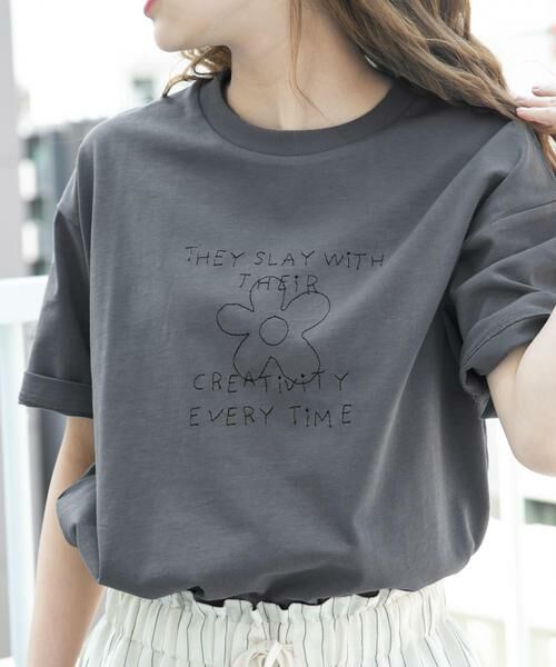 URBAN RESEARCH ITEMS / アーバンリサーチ アイテムズ Tシャツ | レタード刺繍Tシャツ creativity | 詳細27