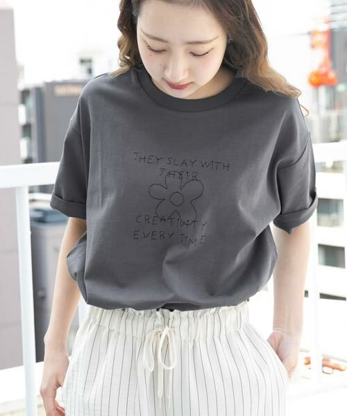 URBAN RESEARCH ITEMS / アーバンリサーチ アイテムズ Tシャツ | レタード刺繍Tシャツ creativity | 詳細28