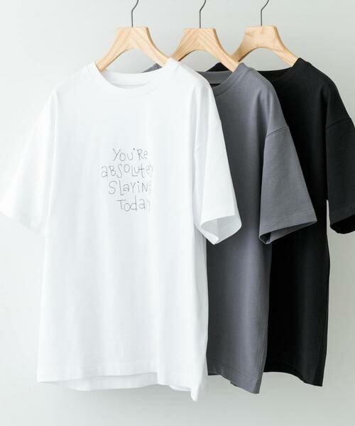 URBAN RESEARCH ITEMS / アーバンリサーチ アイテムズ Tシャツ | レタード刺繍Tシャツ slaying today | 詳細15