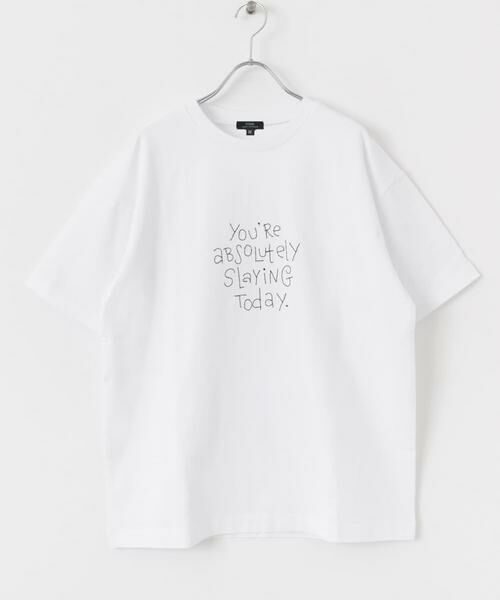 URBAN RESEARCH ITEMS / アーバンリサーチ アイテムズ Tシャツ | レタード刺繍Tシャツ slaying today | 詳細16