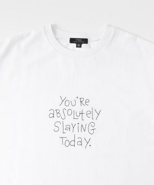 URBAN RESEARCH ITEMS / アーバンリサーチ アイテムズ Tシャツ | レタード刺繍Tシャツ slaying today | 詳細17