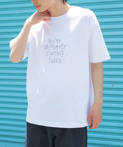 URBAN RESEARCH ITEMS / アーバンリサーチ アイテムズ Tシャツ | レタード刺繍Tシャツ slaying today | 詳細2