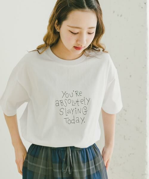 URBAN RESEARCH ITEMS / アーバンリサーチ アイテムズ Tシャツ | レタード刺繍Tシャツ slaying today | 詳細5