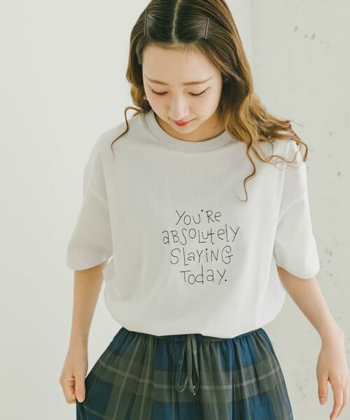 URBAN RESEARCH ITEMS / アーバンリサーチ アイテムズ Tシャツ | レタード刺繍Tシャツ slaying today | 詳細6