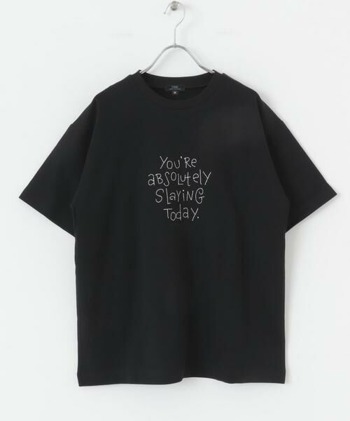 URBAN RESEARCH ITEMS / アーバンリサーチ アイテムズ Tシャツ | レタード刺繍Tシャツ slaying today | 詳細23