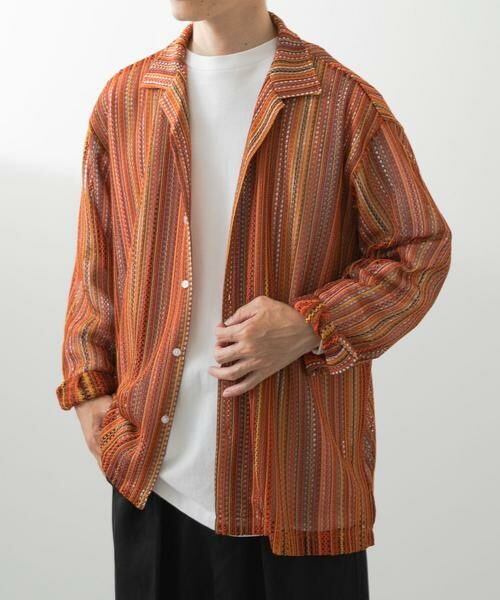 URBAN RESEARCH ITEMS / アーバンリサーチ アイテムズ シャツ・ブラウス | マルチストライプレースオープンカラーシャツ | 詳細1