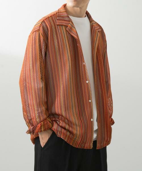 URBAN RESEARCH ITEMS / アーバンリサーチ アイテムズ シャツ・ブラウス | マルチストライプレースオープンカラーシャツ | 詳細2