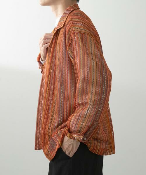 URBAN RESEARCH ITEMS / アーバンリサーチ アイテムズ シャツ・ブラウス | マルチストライプレースオープンカラーシャツ | 詳細3