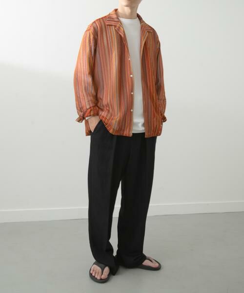 URBAN RESEARCH ITEMS / アーバンリサーチ アイテムズ シャツ・ブラウス | マルチストライプレースオープンカラーシャツ | 詳細4