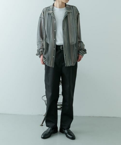 URBAN RESEARCH ITEMS / アーバンリサーチ アイテムズ シャツ・ブラウス | マルチストライプレースオープンカラーシャツ | 詳細17