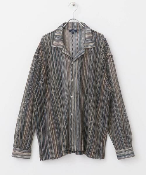 URBAN RESEARCH ITEMS / アーバンリサーチ アイテムズ シャツ・ブラウス | マルチストライプレースオープンカラーシャツ | 詳細18
