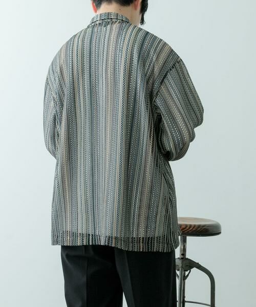 URBAN RESEARCH ITEMS / アーバンリサーチ アイテムズ シャツ・ブラウス | マルチストライプレースオープンカラーシャツ | 詳細13