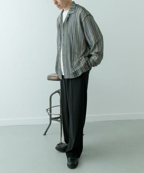 URBAN RESEARCH ITEMS / アーバンリサーチ アイテムズ シャツ・ブラウス | マルチストライプレースオープンカラーシャツ | 詳細14