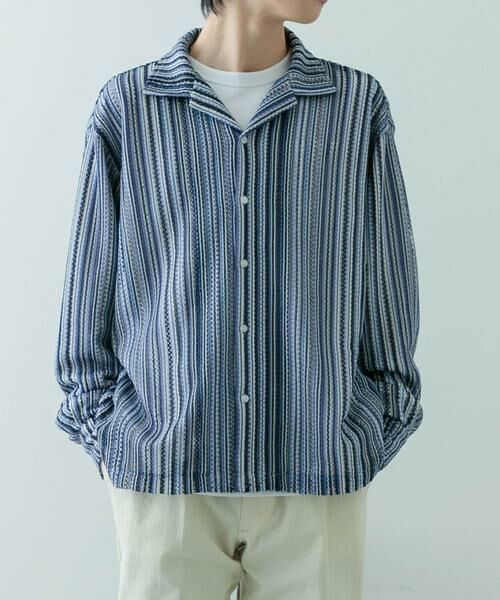 URBAN RESEARCH ITEMS / アーバンリサーチ アイテムズ シャツ・ブラウス | マルチストライプレースオープンカラーシャツ | 詳細22