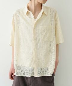 URBAN RESEARCH ITEMS / アーバンリサーチ アイテムズ シャツ・ブラウス | レギュラーカラーレース半袖シャツ